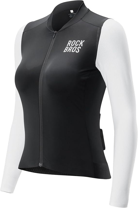 ROCKBROS cykeltröja dam långärmad cykeltröja sommarcykeljacka cykeltröja landsvägscykeltröja med 3 bakfickor MTB cykelkläder andas