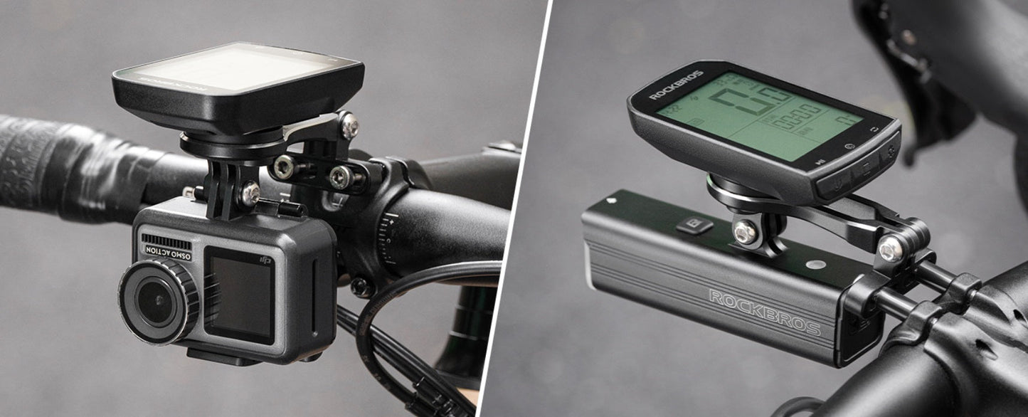 ROCKBROS cykeldatorfäste för Garmin Bryton Wahoo GPS-styrhållare aluminium