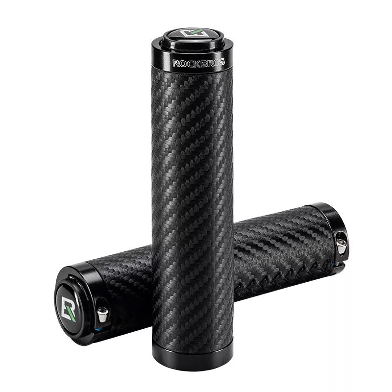 ROCKBROS Cykelgrepp Carbon Mönster Cykelstyre Handtag Dubbellås 22,2 mm