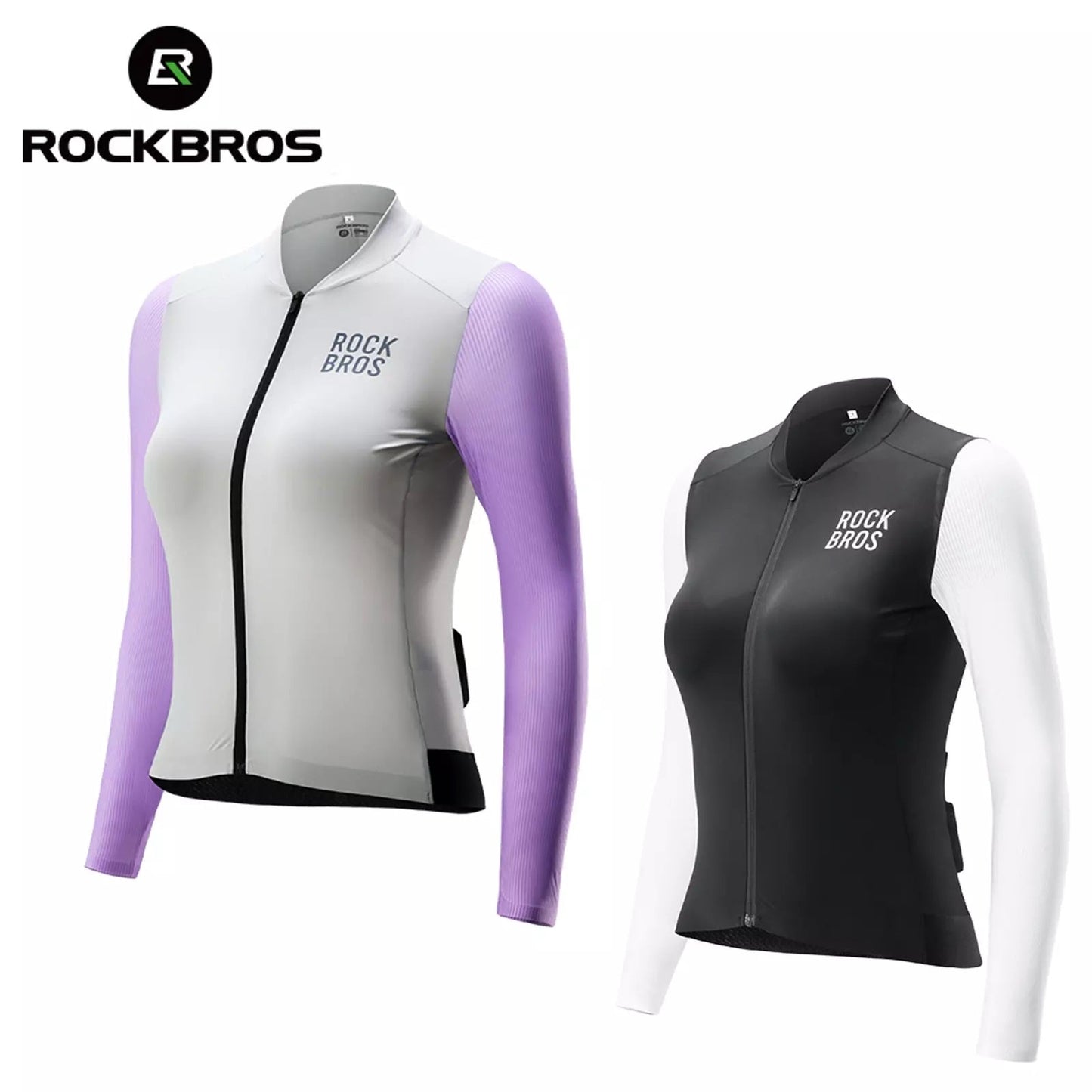 ROCKBROS cykeltröja dam långärmad cykeltröja sommarcykeljacka cykeltröja landsvägscykeltröja med 3 bakfickor MTB cykelkläder andas