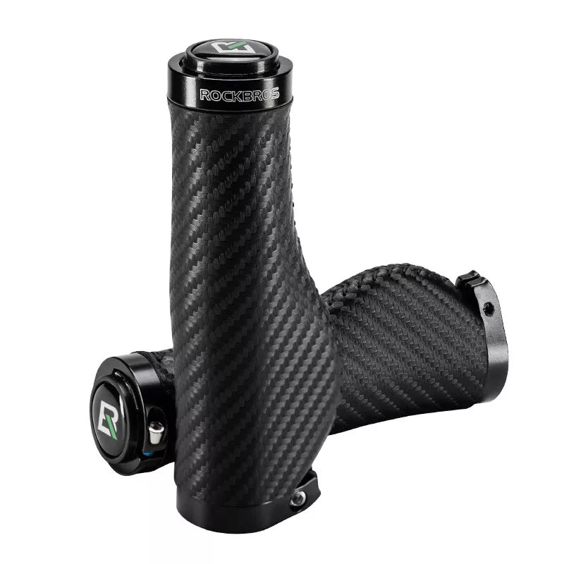 ROCKBROS Cykelgrepp Carbon Mönster Cykelstyre Handtag Dubbellås 22,2 mm