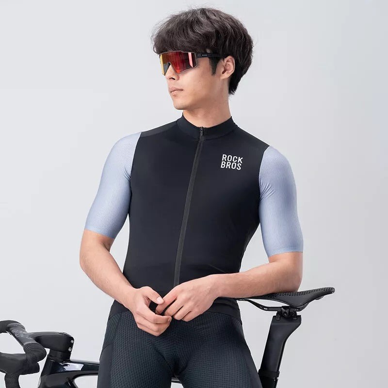 ROCKBROS lättviktscykeltröja för män kortärmad tröja MTB/vägcykel EU-storlek