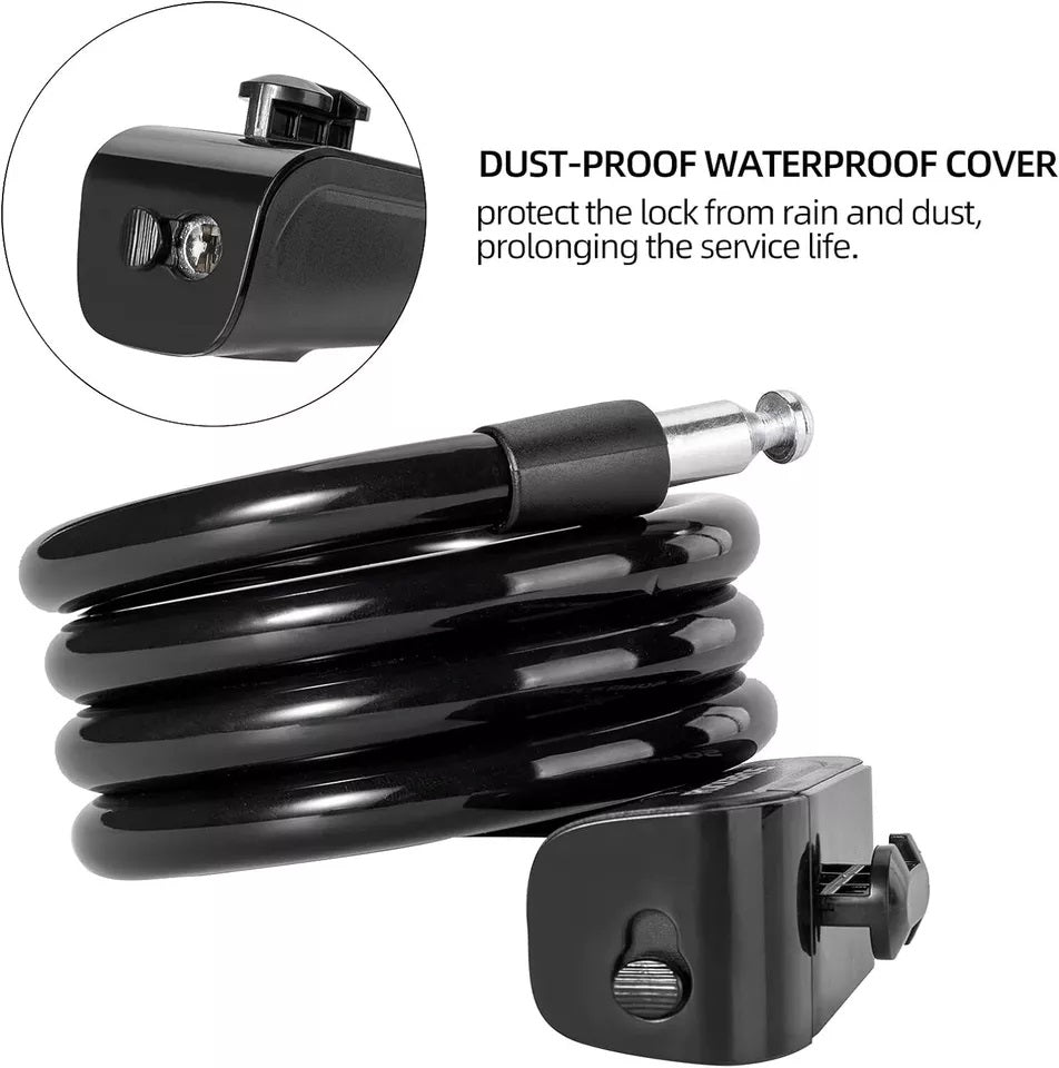 ROCKBROS cykellås cykelkabellås med monteringsbygel 2 nycklar