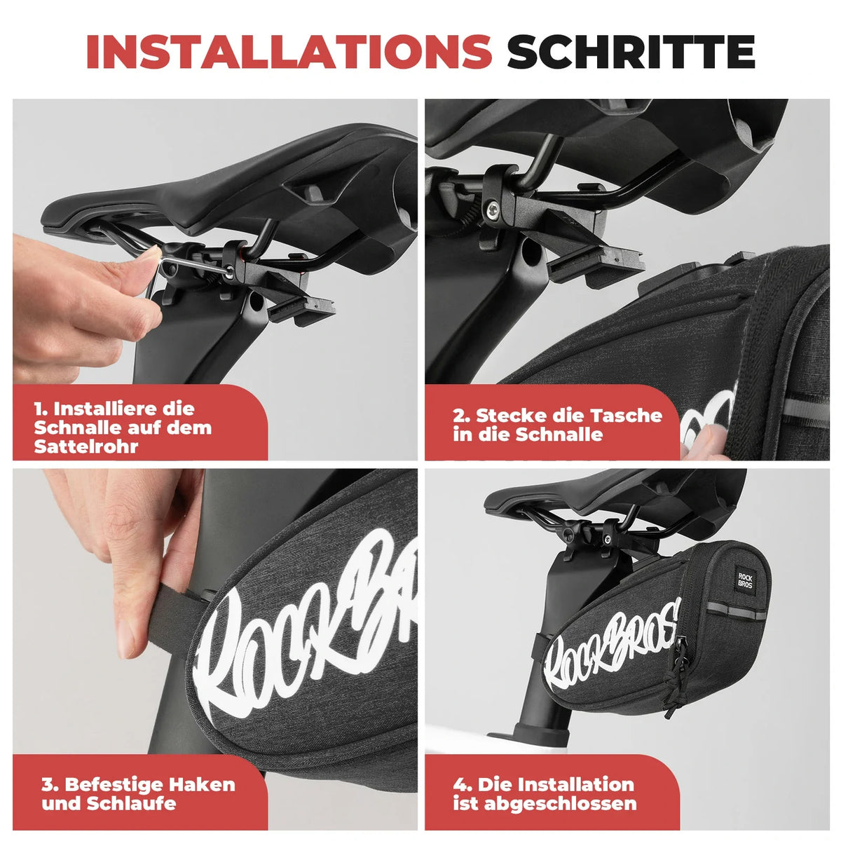 ROCKBROS Cykelsadelväska Bärbar sadelväska 0,8L