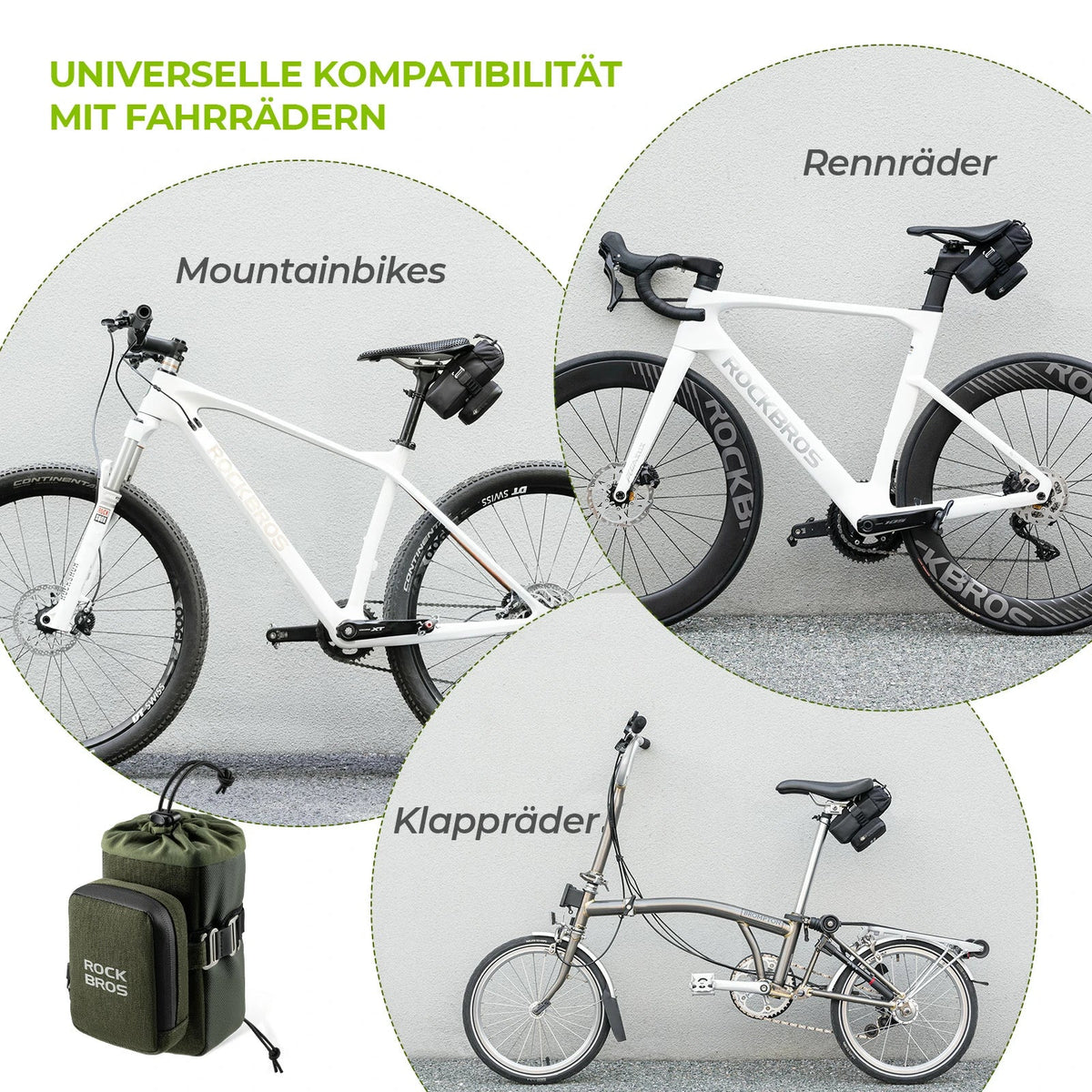 ROCKBROS Cykelsadelväska med flaskhållare och 0,3L Mini Bärbar cykelsadelväska