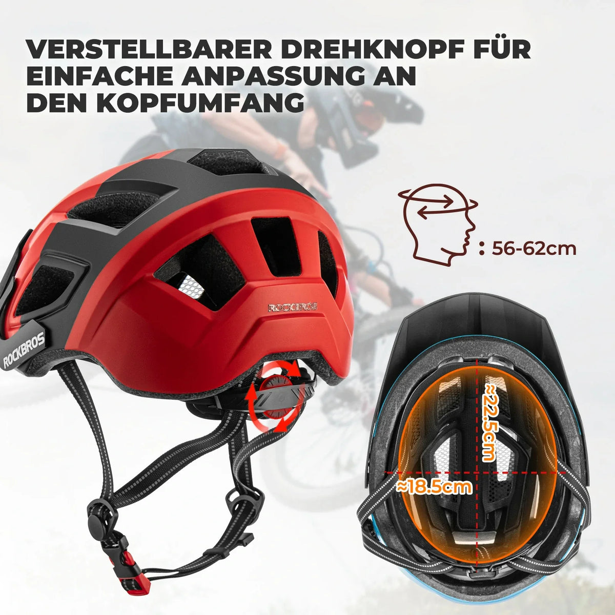 ROCKBROS Cykelhelm enhetsstorlek 56-62 cm