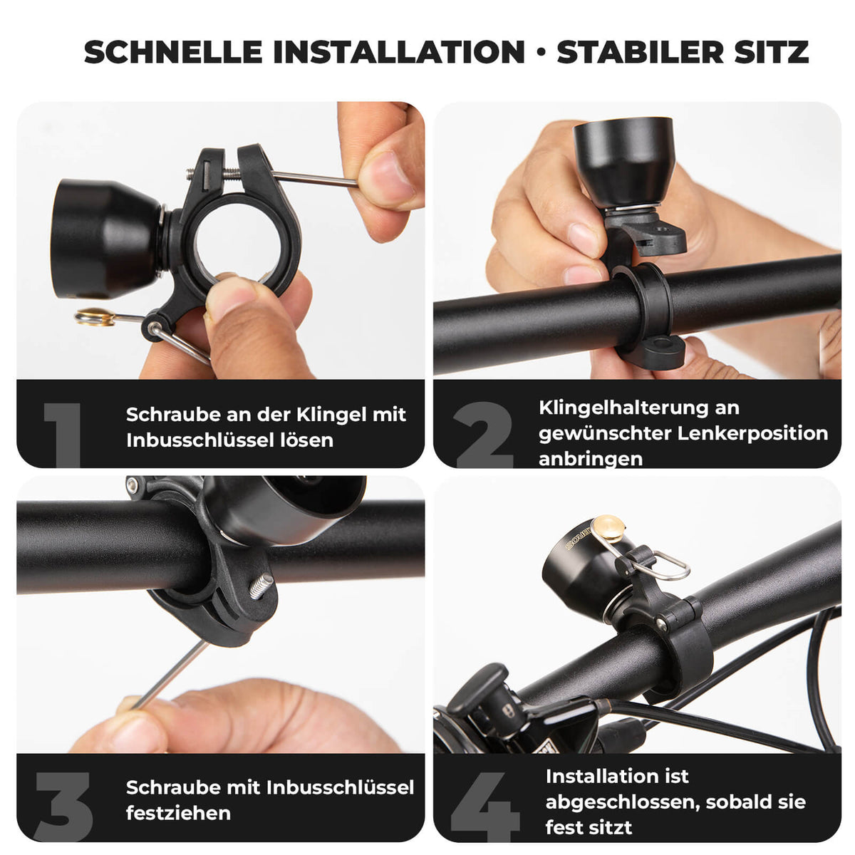 ROCKBROS Cykelklocka Mini 90dB - Kopparlegering & Universellt kompatibel