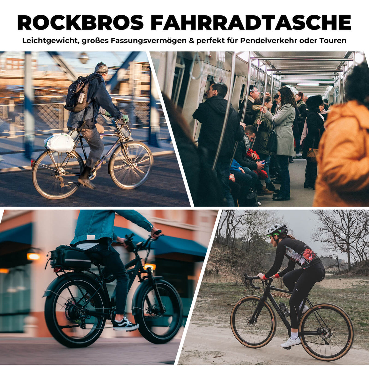 ROCKBROS Fällbar enhetlig pakethållarväska för pakethållaren