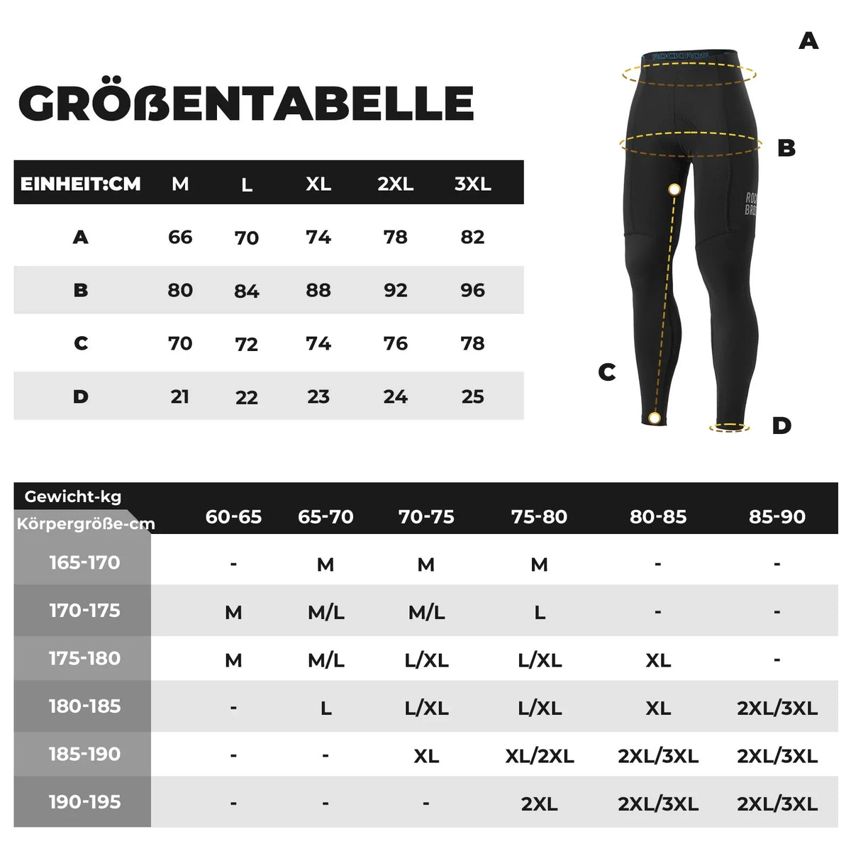 ROCKBROS Herrcykelbyxa - 3D Ergonomisk passform, 6H+