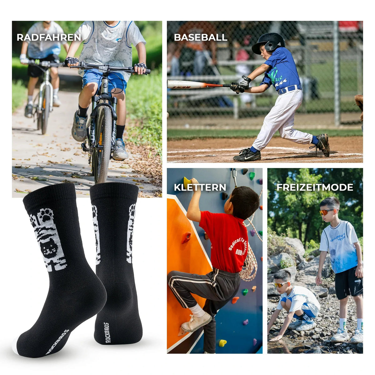 ROCKBROS Barncykelsidor med 5A Antibakteriella Kompressionszoner Katttassar Design