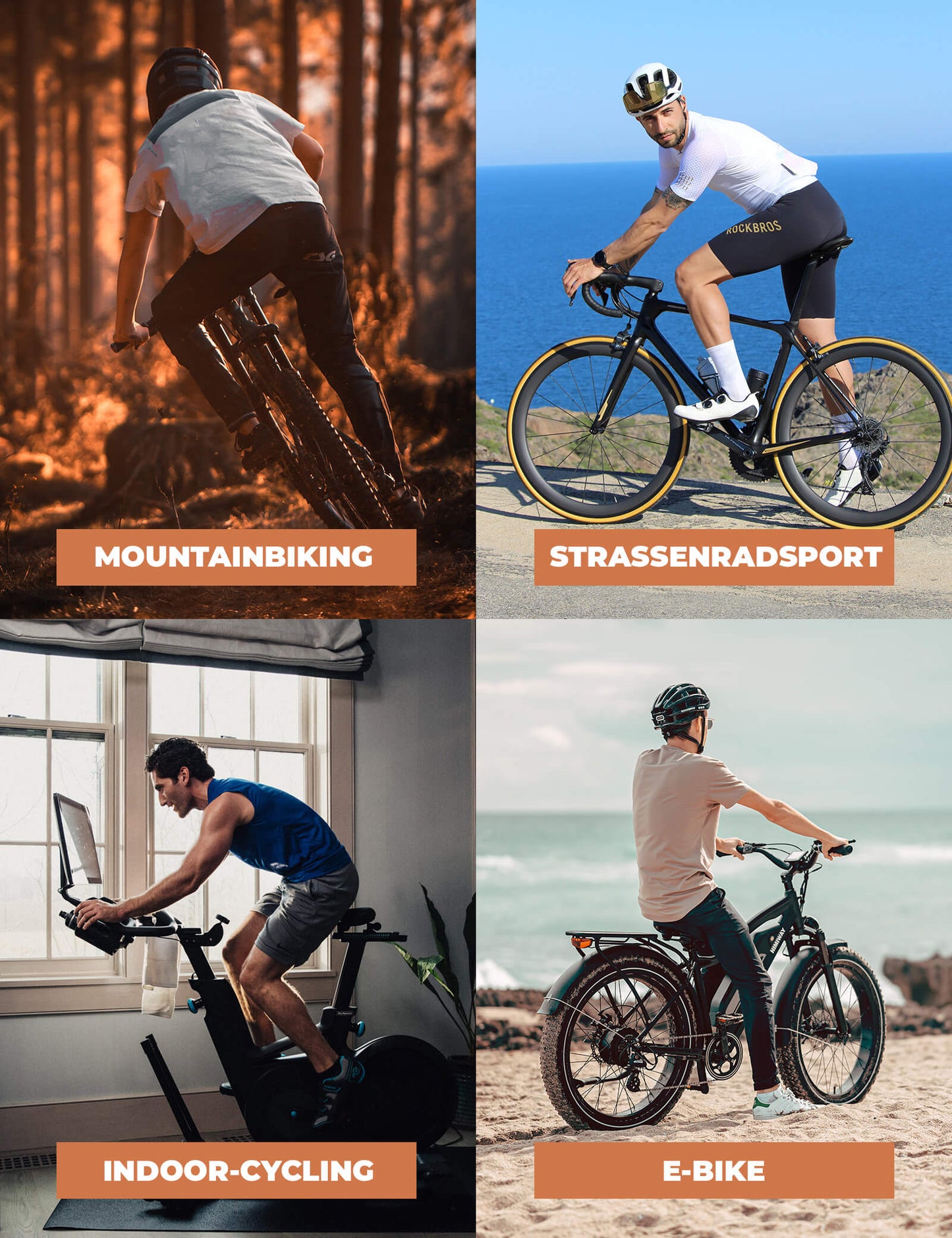 Långa vadderade cykeltights för män ROCKBROS