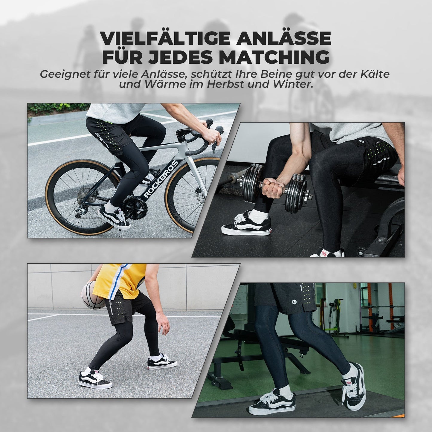 Cykelbenvärmare, halkfria vinterknäskydd för män och kvinnor, ROCKBROS