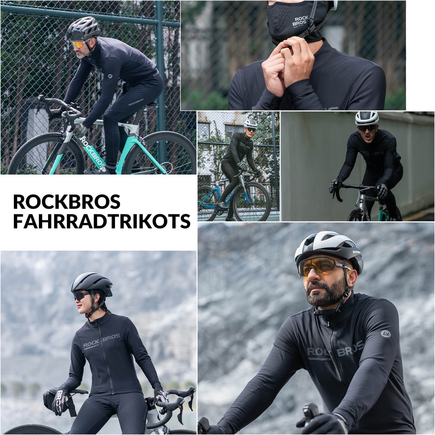 Cykeljacka och -byxor Vinterställ Sportiga cykelkläder ROCKBROS