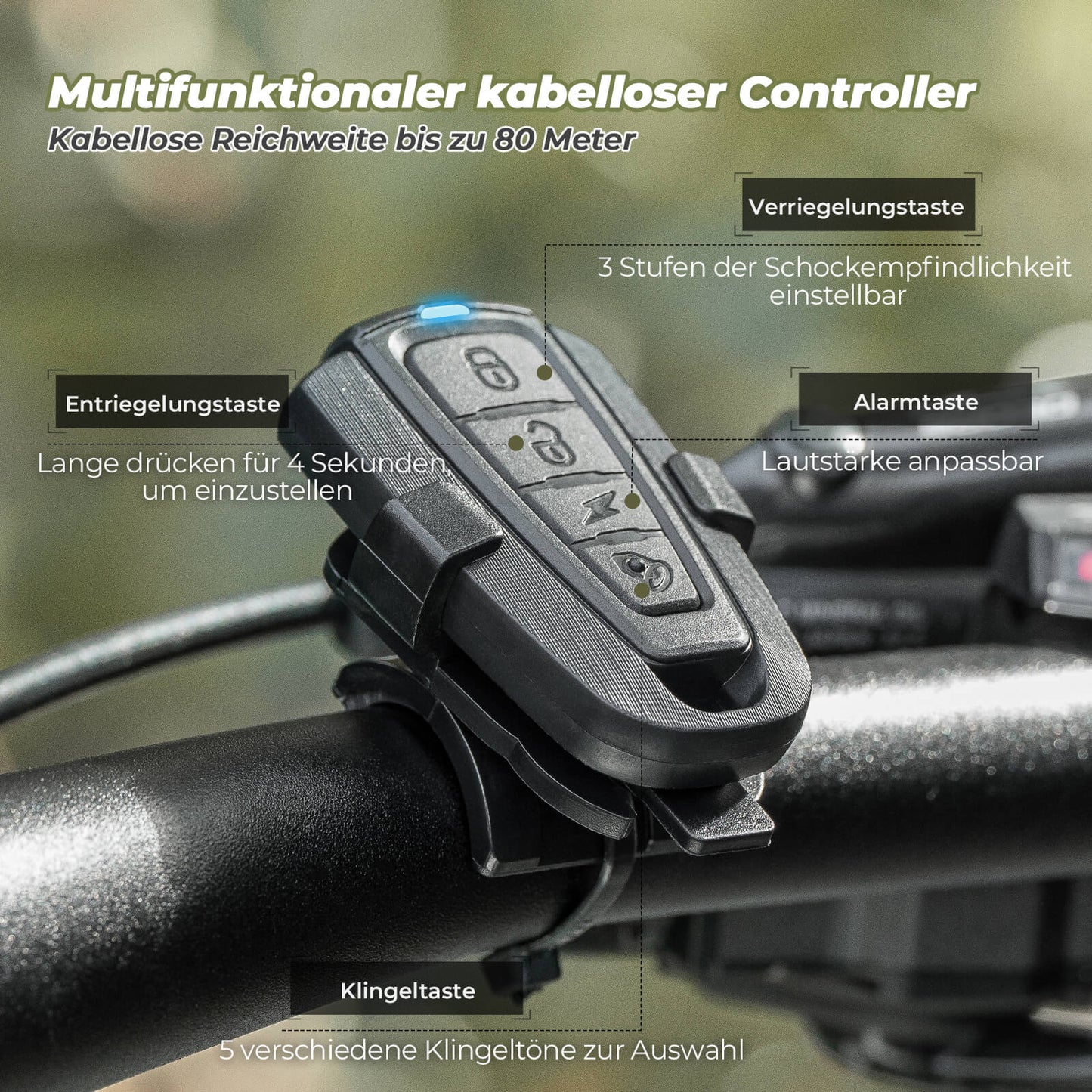 Trådlös elektrisk cykelklocka med varningssiren, IPX5, ROCKBROS