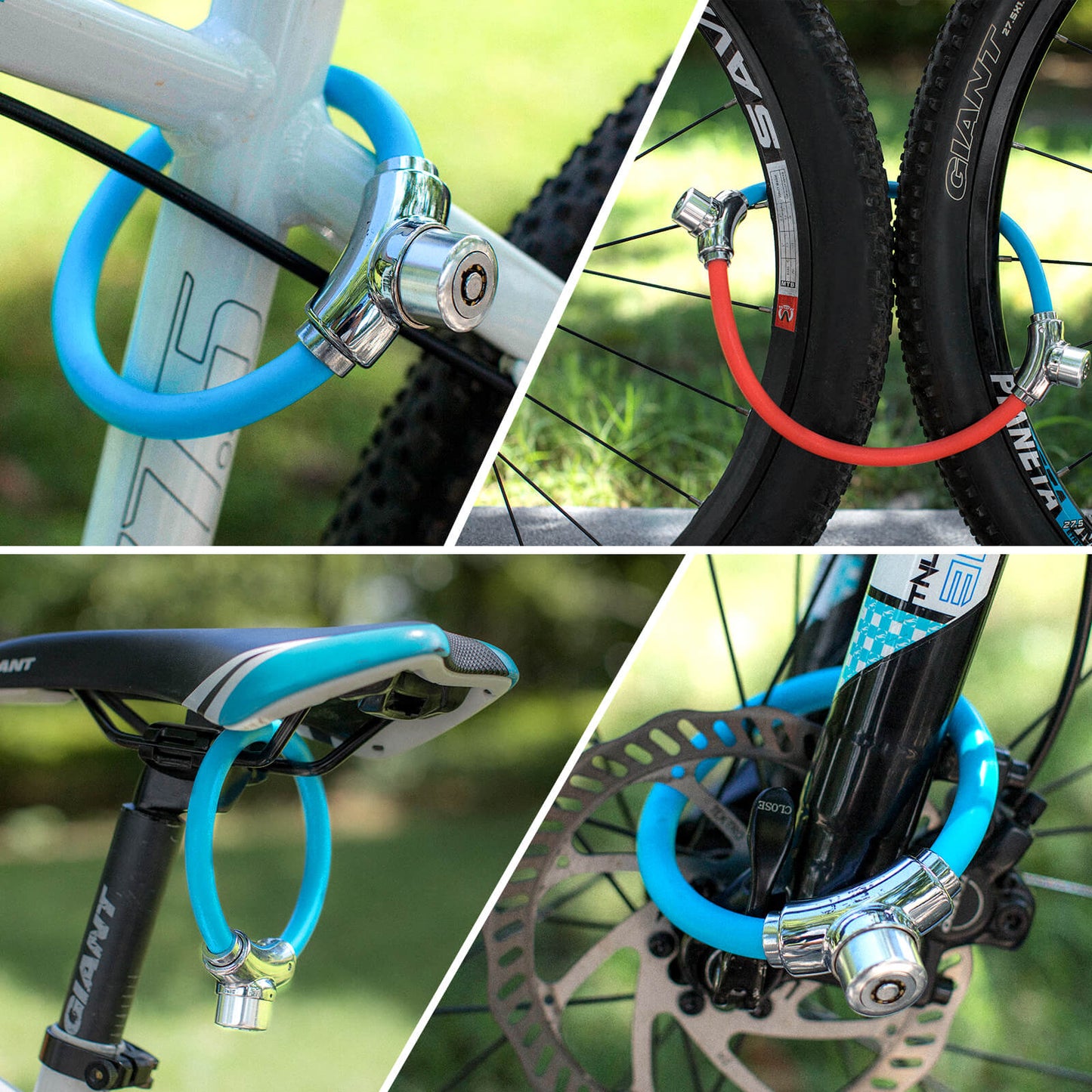 Cykellås med kabellås och kardborreband, ingen nyckel krävs, ROCKBROS