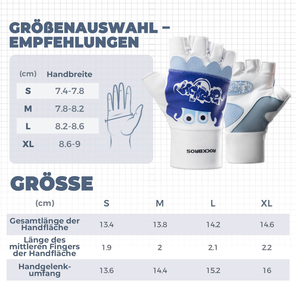 ROCKBROS Barnhalvhandskar Fingerlösa Cykelhandskar