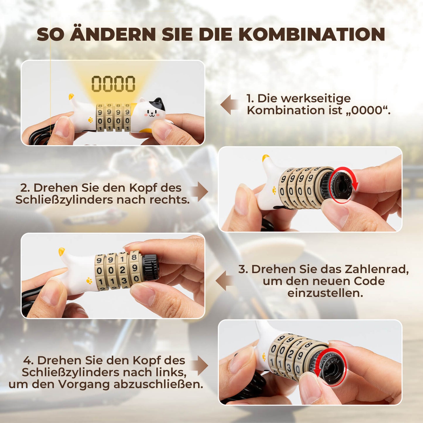 Multifunktionellt cykellås, barnkombinationslås, hjälmlås, ROCKBROS