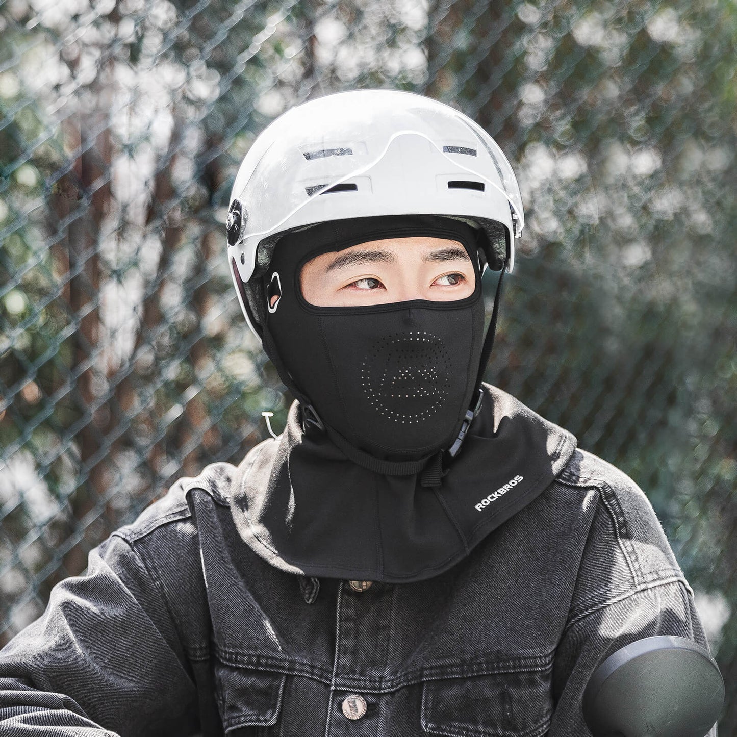 Balaklava ansiktsmask, höst/vinter, varm, med hål för glasögon, ROCKBROS