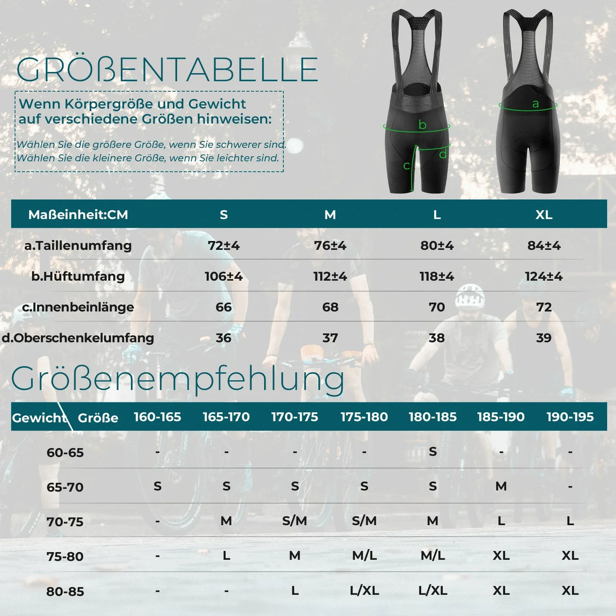 ROCKBROS Trägerhose Cykel Herrar med Elastisk 4D Ergonomiskt Sittdyno