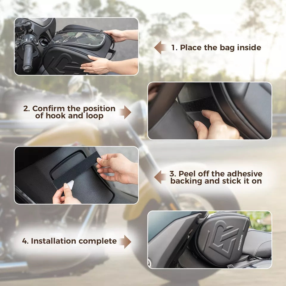 ROCKBROS främre motorcykelväska 14L med EVA tankväska tankväska mobilväska