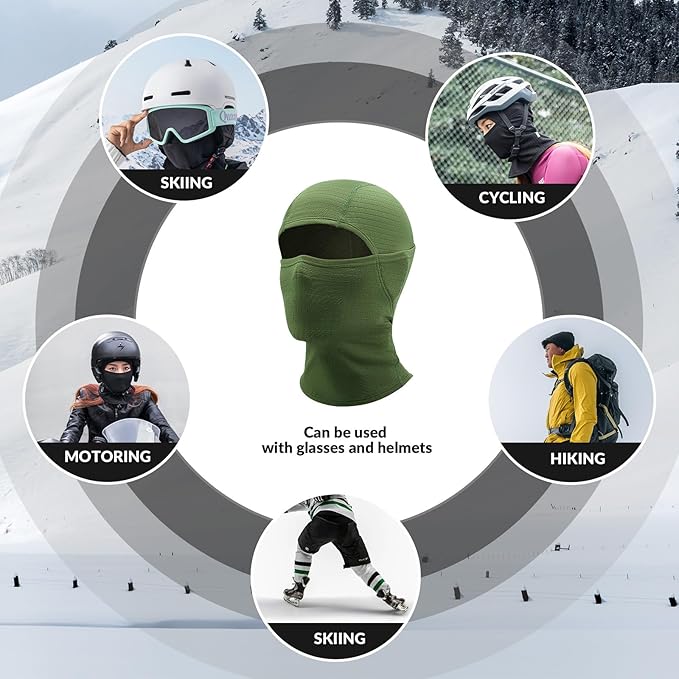 Qunature Balaclava Winter Ski Mask Balaclava Ski Motorcykel Ansiktsmask Dam/Män Varm Vindtät Andas Balaclava för utomhussport Skidåkning Snowboard Cykling