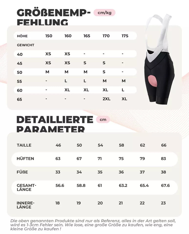 ROCKBROS Cykelbyxshorts för kvinnor med remmar, Vadderade Cykelhaklappshorts, MTB