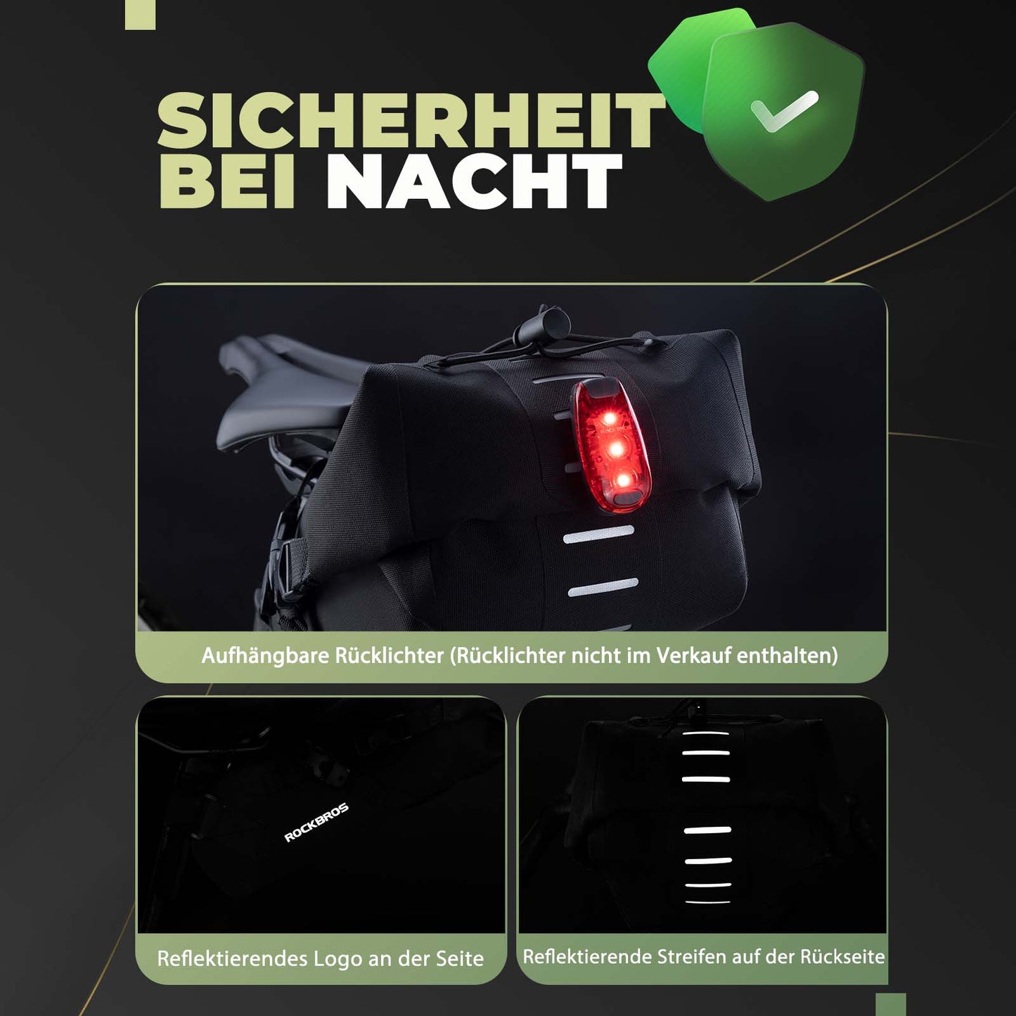 Bikepacking sadelväska 3 liter 100% vattentät TPU-väska ROCKBROS