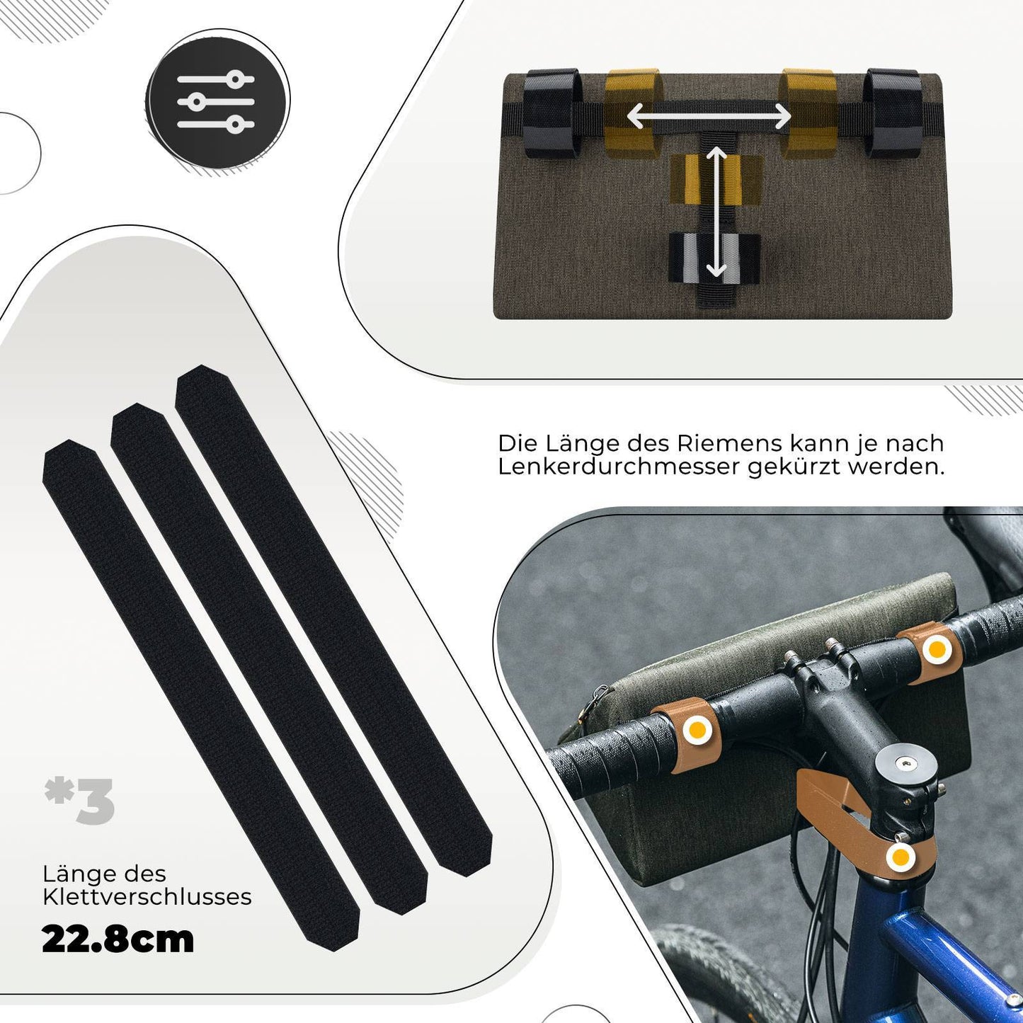 Cykelväska för styr, cykelväska, cykelkorg, 6 färger, ca 1,3 l, ROCKBROS