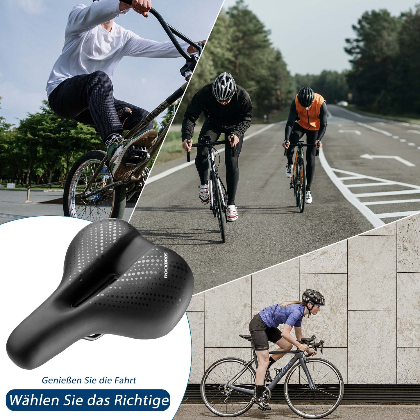 Cykelsadel tillverkad av andningsbart ihåligt minnesskum från ROCKBROS