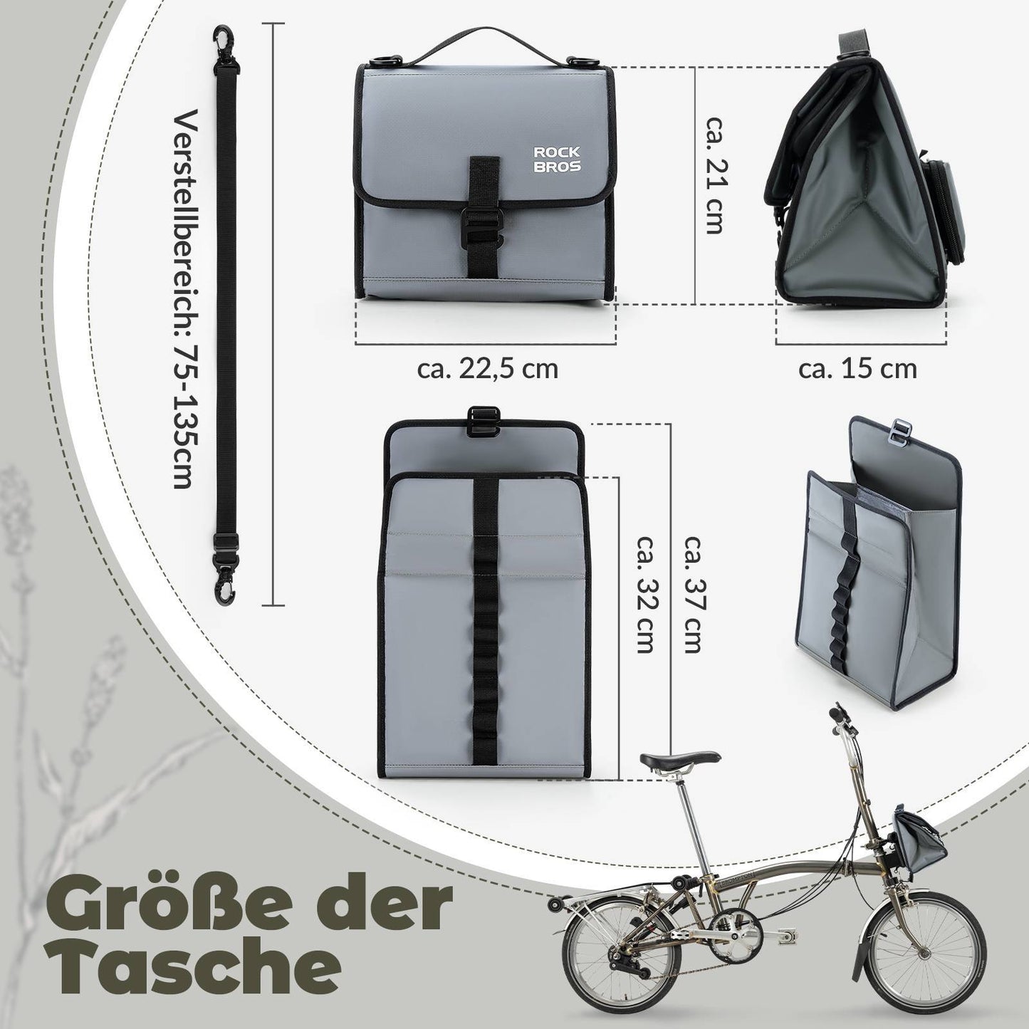 Cykelväska, styrväska, framväska med axelrem, ROCKBROS