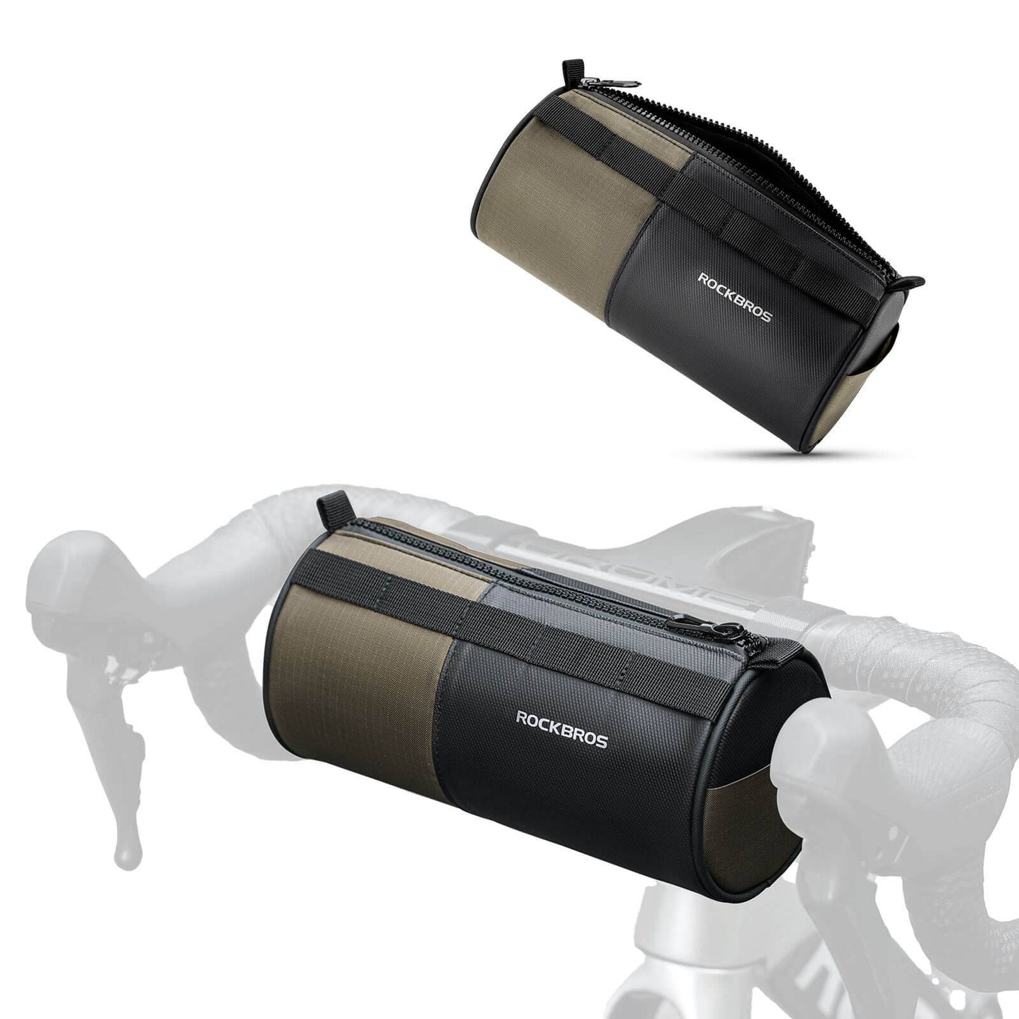 ROCKBROS cylindrisk styrväska, 1,7 l, med axelrem