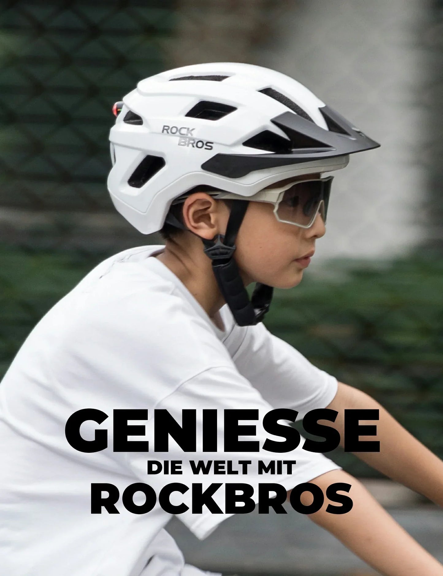Barncykelhjälm med avtagbart visir för MTB, BMX och downhillåkning, ROCKBROS