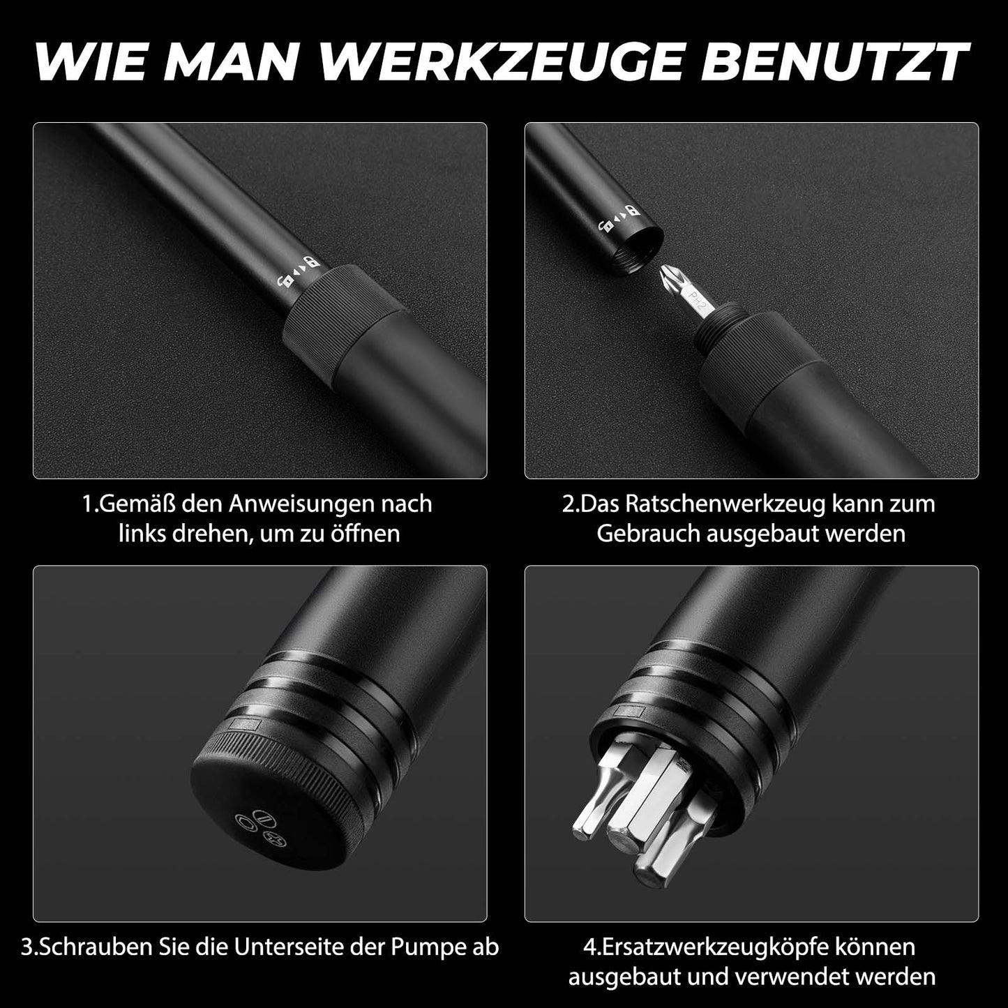 Mini cykelluftpump med spärrnyckel 80 PSI aluminium ROCKBROS