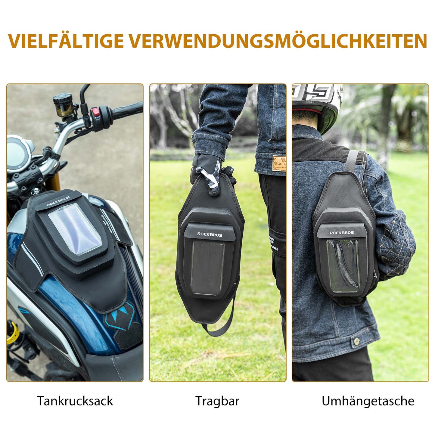 Motorcykeltankväska Vattentät Magnetisk Tankväska Svart ROCKBROS