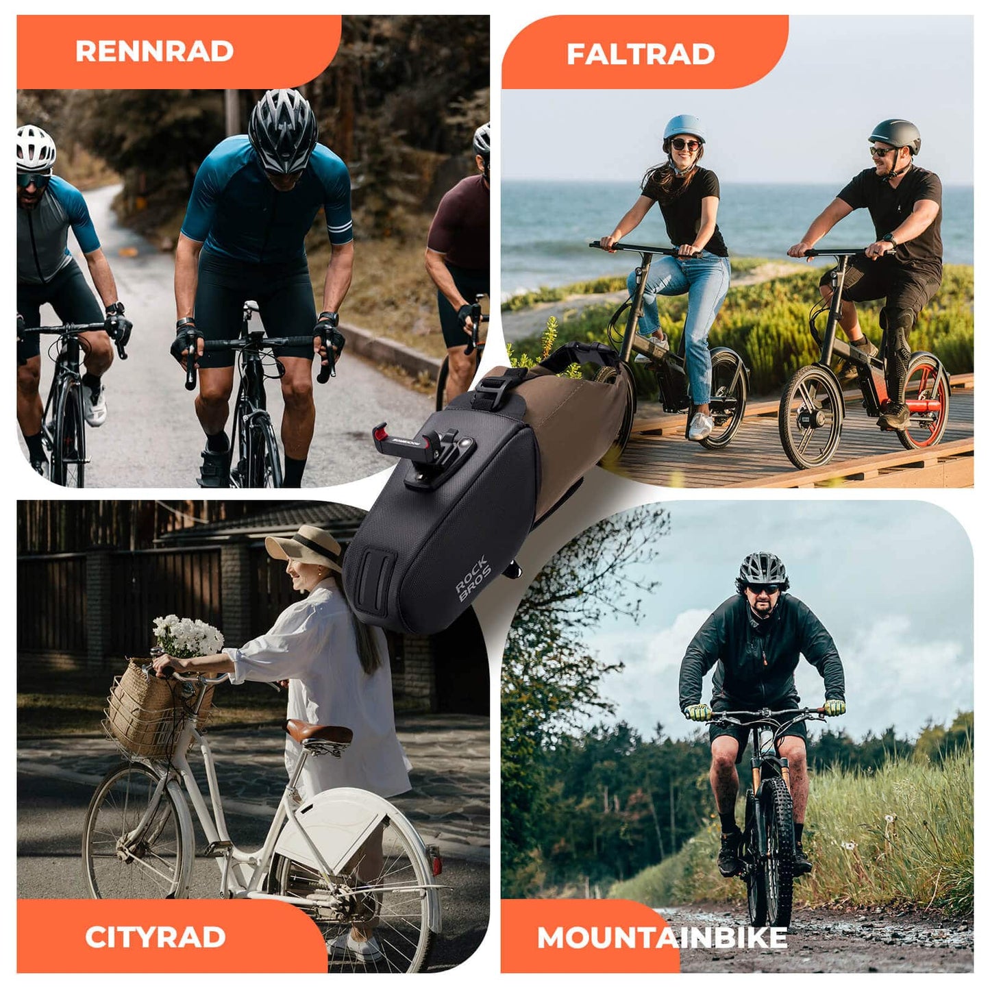 Sadelväska, vattentät cykelväska, expanderbar med innerficka, ROCKBROS