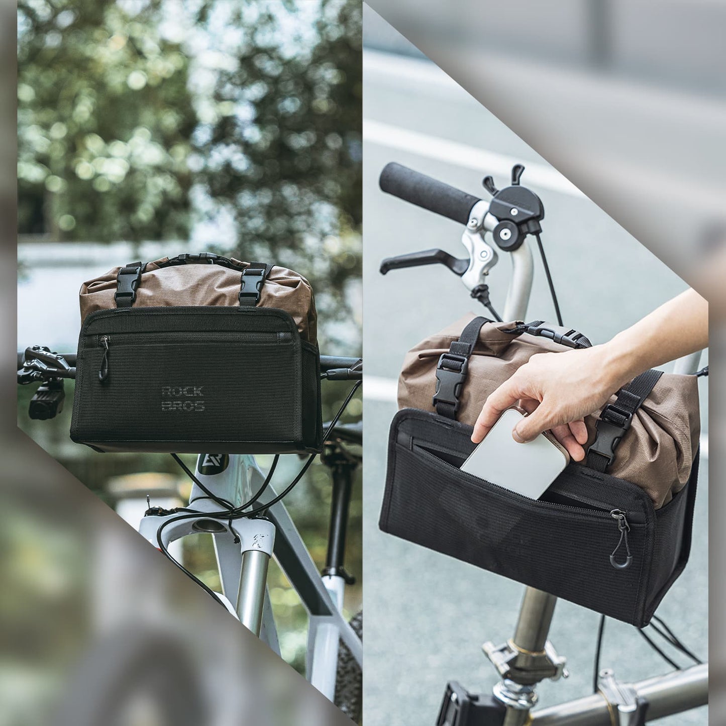 Vattentät styrväska, avtagbar cykelkorg, ca 5,5 l, ROCKBROS