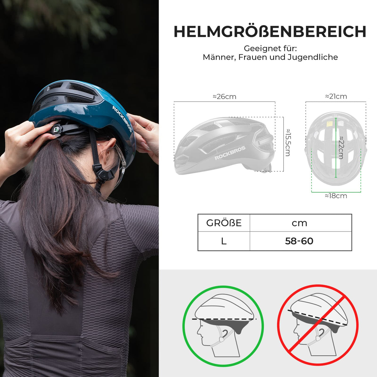 ROCKBROS Fjärrstyrd Smart Cykelhjälmed med Ljus