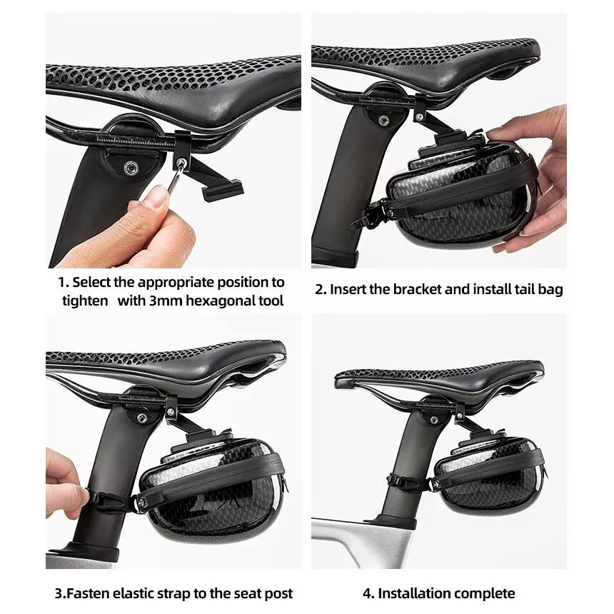 ROCKBROS sadelväska med hårt skal cykelväska sittväska med snabbkoppling 0,4L