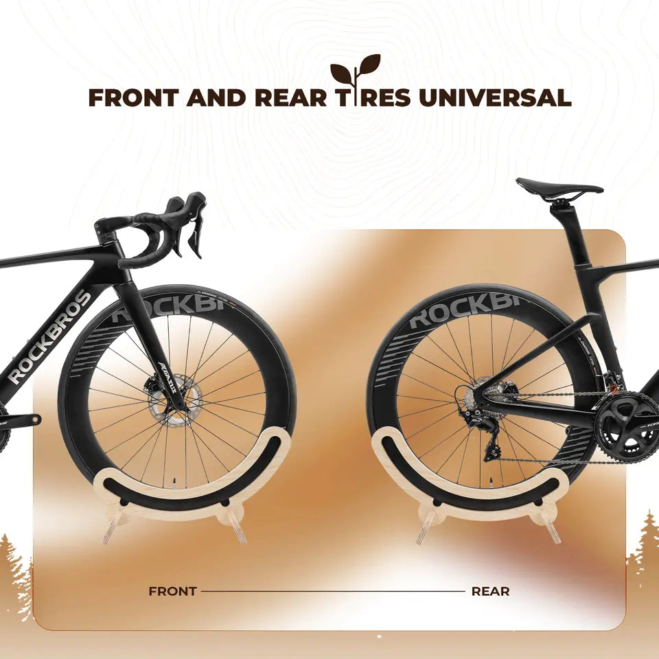 ROCKBROS cykelställ i trä mittstativ 30mm för 23C-30C cyklar 700C