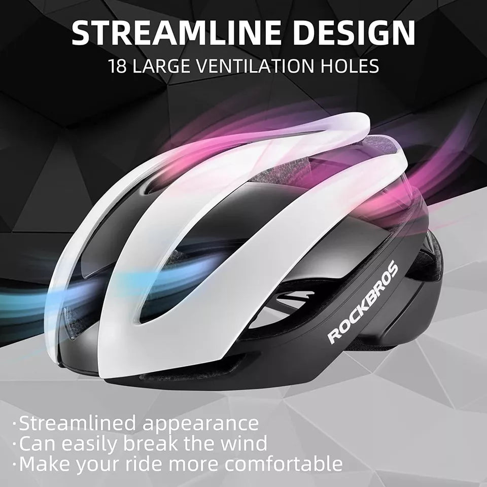 ROCKBROS cykelhjälm för dam och herr cykelhjälm 4 färger skyddshjälm M/L 55-61 cm