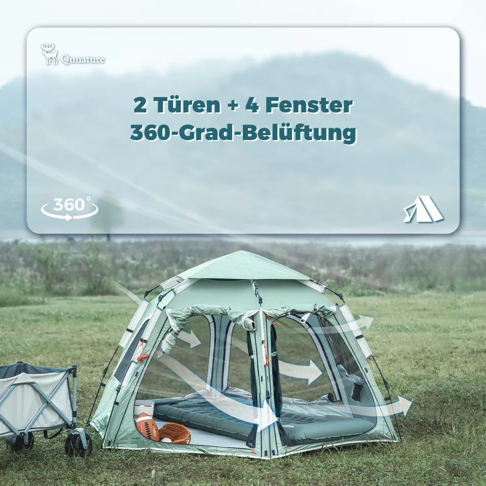 Qunature Campingtält 2-4 personers popup-tält Kupoltält Campingtält Vattentätt