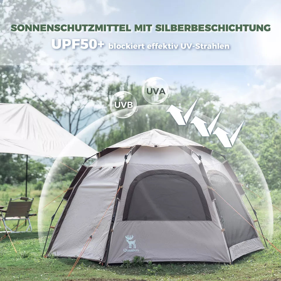 Qunature Campingtält 2-4 personers popup-tält Kupoltält Campingtält Vattentätt