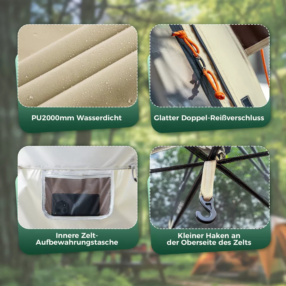 Qunature Campingtält 2-4 personers popup-tält Kupoltält Campingtält Vattentätt
