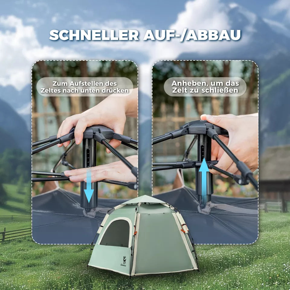 Qunature Campingtält 2-4 personers popup-tält Kupoltält Campingtält Vattentätt