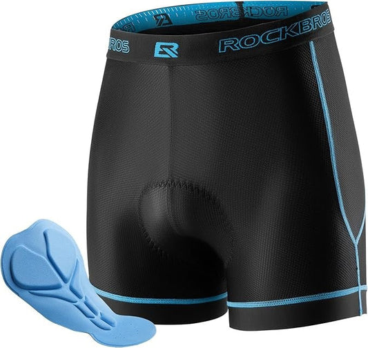 ROCKBROS Cykelshorts för män med 4D sitsstoppning Andningsbara cykelunderkläder Vadderade cykelunderkläder Kort resår MTB landsvägscykel M-3XL