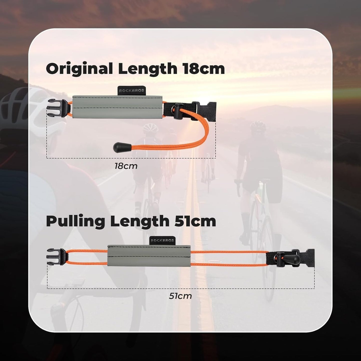 ROCKBROS Reflexband Elastiskt byxklämma Cykelbyxskydd Reflekterande byxband för utomhusjogging Cykling Löpning 1 par