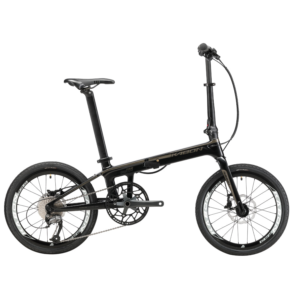 KABON City hopfällbar cykel kolfiber Shimano Altus 9S 20 tum med kolfiberhjul