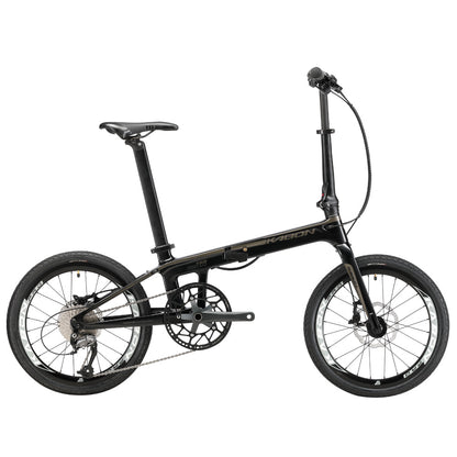 KABON City hopfällbar cykel kolfiber Shimano Altus 9S 20 tum med kolfiberhjul