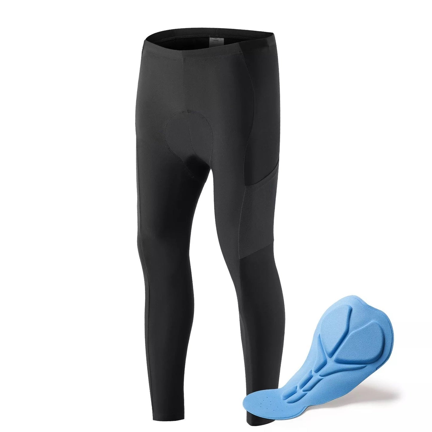 ROCKBROS cykelbyxor för herr, långa kompressionscykelbyxor med fickor, vadderade leggings, resår, andningsbar cykelbyxa med sittstoppning för höst/vår