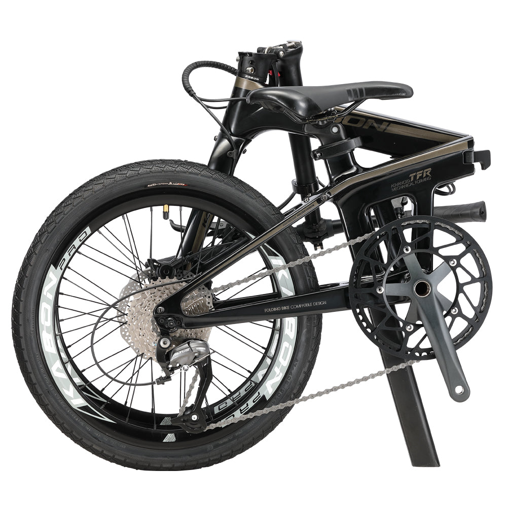 KABON City hopfällbar cykel kolfiber Shimano Altus 9S 20 tum med kolfiberhjul